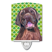 Load image into Gallery viewer, Labrador Chocolate St. Patrick's Day Shamrock Portrait Ceramic Night Light SC9304CNL