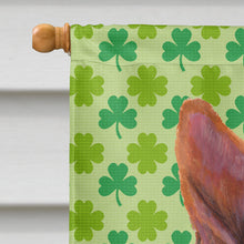 Load image into Gallery viewer, Basenji St. Patrick's Day Shamrock Portrait Flag Canvas House Size