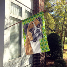 Load image into Gallery viewer, Boxer St. Patrick's Day Shamrock Portrait Flag Canvas House Size