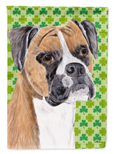 Load image into Gallery viewer, Boxer St. Patrick's Day Shamrock Portrait Garden Flag – Decorative Outdoor Yard Flag