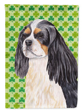 Load image into Gallery viewer, Cavalier Spaniel St. Patrick's Day Shamrock Portrait Garden Flag – Decorative Outdoor Yard Flag
