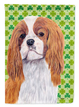 Load image into Gallery viewer, Cavalier Spaniel St. Patrick's Day Shamrock Portrait Garden Flag – Decorative Outdoor Yard Flag