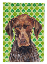 Load image into Gallery viewer, German Shorthaired Pointer St. Patrick's Day Shamrock  Flag Canvas House Size