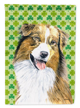 Load image into Gallery viewer, Australian Shepherd St. Patrick's Day Shamrock Portrait Flag Canvas House Size