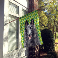 Load image into Gallery viewer, Belgian Sheepdog St. Patrick's Day Shamrock Portrait Flag Canvas House Size