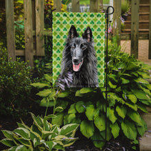 Load image into Gallery viewer, Belgian Sheepdog St. Patrick's Day Shamrock Portrait Garden Flag – Decorative Outdoor Yard Flag