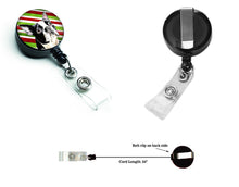 Load image into Gallery viewer, Boston Terrier Candy Cane Holiday Christmas Retractable Badge Reel SC9320BR