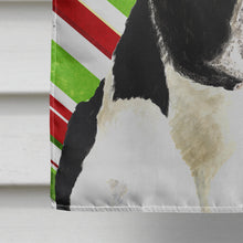 Load image into Gallery viewer, Boston Terrier Candy Cane Holiday Christmas Flag Canvas House Size