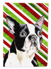 Load image into Gallery viewer, Boston Terrier Candy Cane Holiday Christmas Garden Flag – Decorative Outdoor Yard Flag
