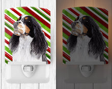 Load image into Gallery viewer, Springer Spaniel Candy Cane Holiday Christmas Ceramic Night Light SC9321CNL
