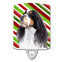 Load image into Gallery viewer, Springer Spaniel Candy Cane Holiday Christmas Ceramic Night Light SC9321CNL