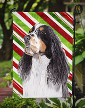 Load image into Gallery viewer, Springer Spaniel Candy Cane Holiday Christmas Garden Flag – Decorative Outdoor Yard Flag