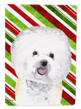 Load image into Gallery viewer, Bichon Frise Candy Cane Holiday Christmas Garden Flag – Decorative Outdoor Yard Flag