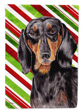 Load image into Gallery viewer, Dachshund Candy Cane Holiday Christmas Flag Canvas House Size