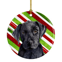 Load image into Gallery viewer, Labrador Candy Cane Holiday Christmas  Ornament - Round Ceramic Ornament – Artist-Designed Keepsake Decoration SC9324