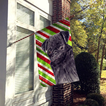 Load image into Gallery viewer, Pug Candy Cane Holiday Christmas Flag Canvas House Size
