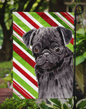 Load image into Gallery viewer, Pug Candy Cane Holiday Christmas Garden Flag – Decorative Outdoor Yard Flag
