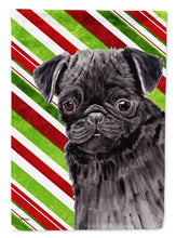 Load image into Gallery viewer, Pug Candy Cane Holiday Christmas Garden Flag – Decorative Outdoor Yard Flag