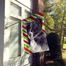 Load image into Gallery viewer, Border Collie Candy Cane Holiday Christmas Flag Canvas House Size