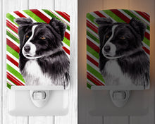 Load image into Gallery viewer, Border Collie Candy Cane Holiday Christmas Ceramic Night Light SC9327CNL