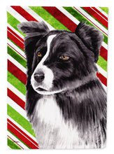 Load image into Gallery viewer, Border Collie Candy Cane Holiday Christmas Garden Flag – Decorative Outdoor Yard Flag