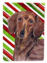 Load image into Gallery viewer, Dachshund Candy Cane Holiday Christmas Flag Canvas House Size