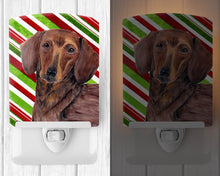 Load image into Gallery viewer, Dachshund Candy Cane Holiday Christmas Ceramic Night Light SC9328CNL