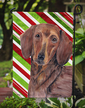Load image into Gallery viewer, Dachshund Candy Cane Holiday Christmas Garden Flag – Decorative Outdoor Yard Flag