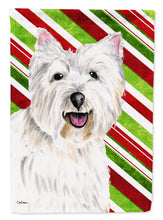 Load image into Gallery viewer, Westie Candy Cane Holiday Christmas Garden Flag – Decorative Outdoor Yard Flag