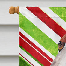 Load image into Gallery viewer, Basset Hound Candy Cane Holiday Christmas Flag Canvas House Size
