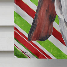 Load image into Gallery viewer, Basset Hound Candy Cane Holiday Christmas Flag Canvas House Size