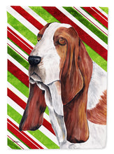 Load image into Gallery viewer, Basset Hound Candy Cane Holiday Christmas Flag Canvas House Size