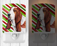 Load image into Gallery viewer, Basset Hound Candy Cane Holiday Christmas Ceramic Night Light SC9332CNL