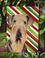 Load image into Gallery viewer, Airedale Candy Cane Holiday Christmas Garden Flag – Decorative Outdoor Yard Flag