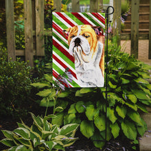 Load image into Gallery viewer, Bulldog English Candy Cane Holiday Christmas Garden Flag – Decorative Outdoor Yard Flag