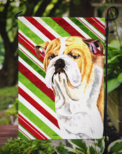 Load image into Gallery viewer, Bulldog English Candy Cane Holiday Christmas Garden Flag – Decorative Outdoor Yard Flag