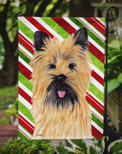 Load image into Gallery viewer, Cairn Terrier Candy Cane Holiday Christmas Garden Flag – Decorative Outdoor Yard Flag