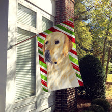 Load image into Gallery viewer, Labrador Candy Cane Holiday Christmas Flag Canvas House Size