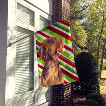 Load image into Gallery viewer, Vizsla Candy Cane Holiday Christmas Flag Canvas House Size