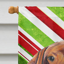 Load image into Gallery viewer, Vizsla Candy Cane Holiday Christmas Flag Canvas House Size