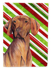 Load image into Gallery viewer, Vizsla Candy Cane Holiday Christmas Flag Canvas House Size