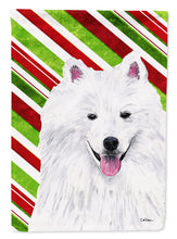 Load image into Gallery viewer, American Eskimo Candy Cane Holiday Christmas Flag Canvas House Size