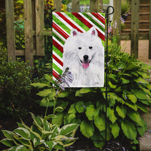 Load image into Gallery viewer, American Eskimo Candy Cane Holiday Christmas Garden Flag – Decorative Outdoor Yard Flag