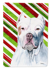 Load image into Gallery viewer, Pit Bull Candy Cane Holiday Christmas Flag Canvas House Size