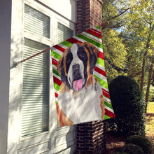 Load image into Gallery viewer, Saint Bernard Candy Cane Holiday Christmas Flag Canvas House Size
