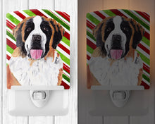 Load image into Gallery viewer, Saint Bernard Candy Cane Holiday Christmas Ceramic Night Light SC9342CNL