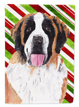 Load image into Gallery viewer, Saint Bernard Candy Cane Holiday Christmas Garden Flag – Decorative Outdoor Yard Flag