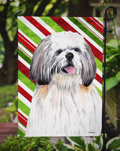 Load image into Gallery viewer, Shih Tzu Candy Cane Holiday Christmas Garden Flag – Decorative Outdoor Yard Flag