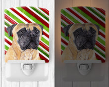 Load image into Gallery viewer, Mastiff Candy Cane Holiday Christmas Ceramic Night Light SC9345CNL