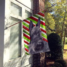 Load image into Gallery viewer, Scottish Terrier Candy Cane Holiday Christmas Flag Canvas House Size
